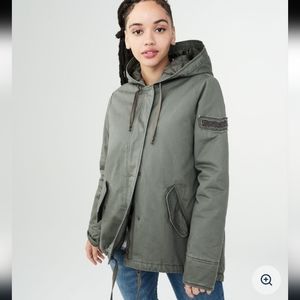 Aeropostale Solid Swing Parka In Green Size XS